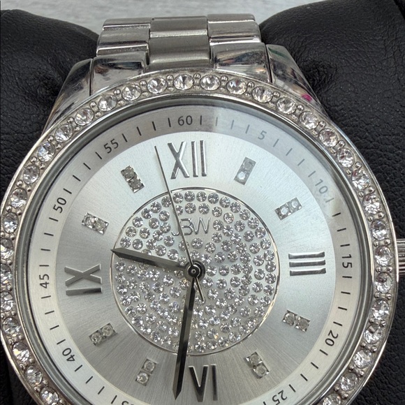 Silver and White Watch with Crystal Accents - Picture 2 of 5